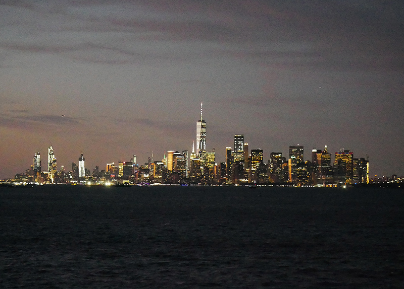 Skyline von Downtown New York by night
