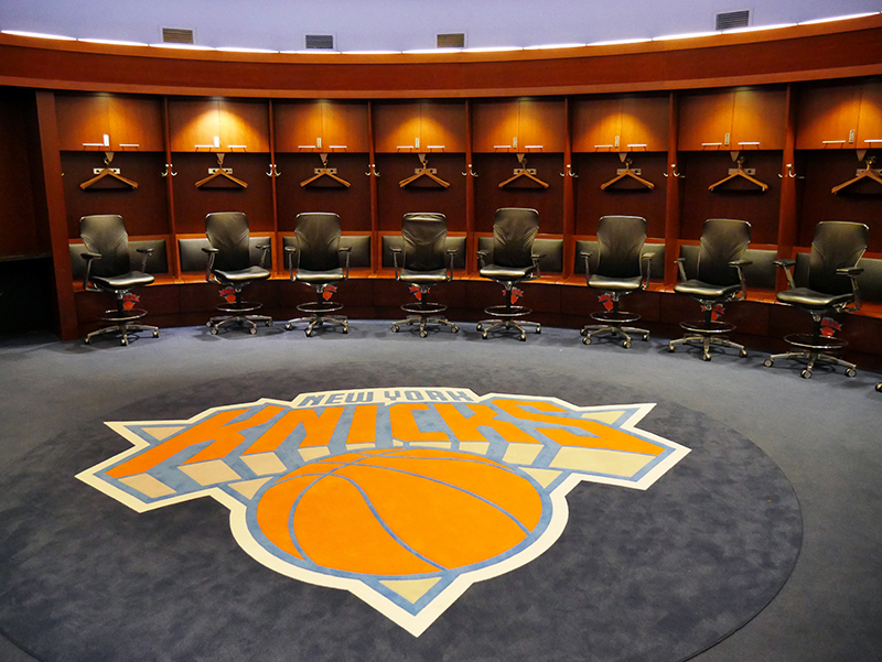 Umkleidekabine der New York Knicks (Basketball NBA)
