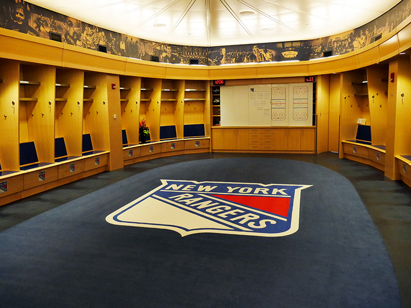 Umkleidekabine der New York Rangers (Eishockey NHL)
