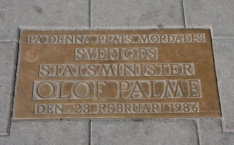 An dieser Stelle wurde MinisterprÃ¤sident Olof Palme ermordet

