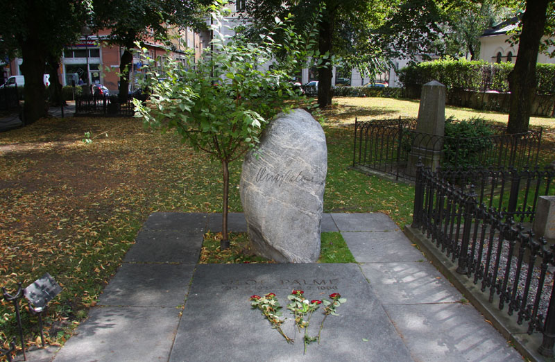 Die Grabstelle Olof Palmes
