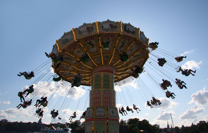 Karusell im Freizeitpark GrÃ¶na Lund
