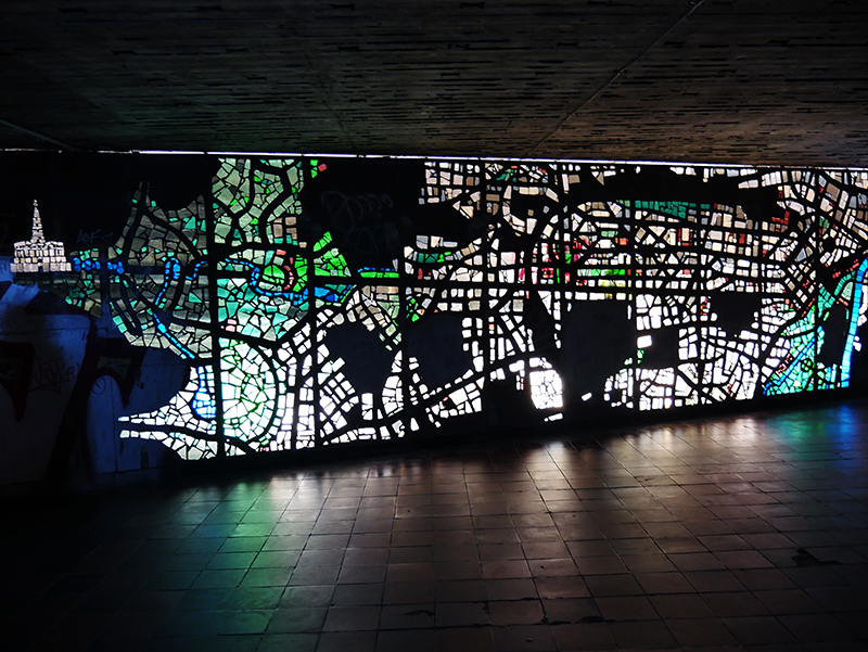 Stadtplan Kassels als Mosaik im ehemaligen Bahnhof
