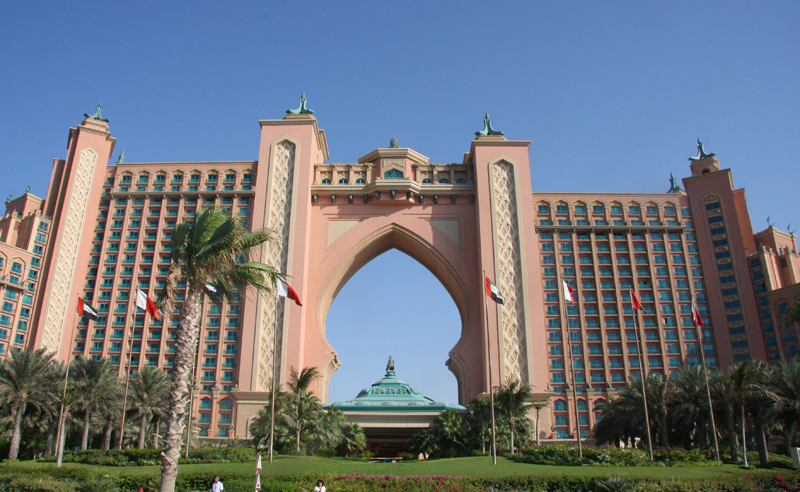 Das Hotel Atlantis auf der kÃ¼nstlich angelegten Inselgruppe "The Palm"
