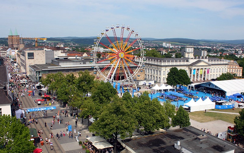 Blick Ã¼ber die Hessentagsstr. und HR-Treff
