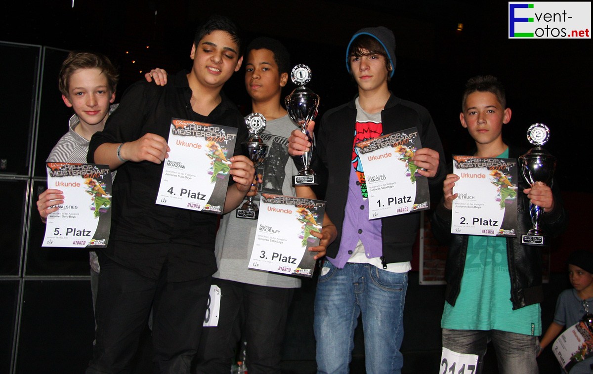 Die einzelnen Sieger in der Kategorie 'Junioren Solo Boys'
