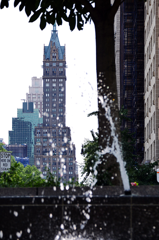 Blick vom Columbus Circle Richtung sÃ¼dost Spitze des Central Parks
