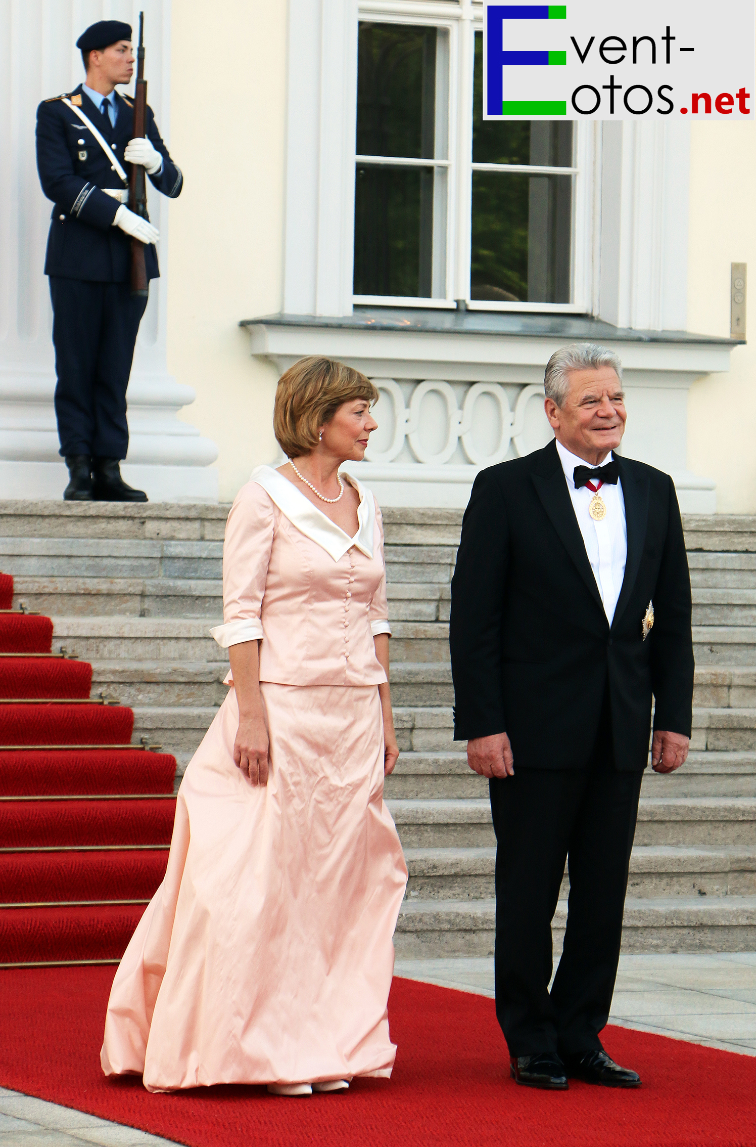 Gastgeber der Staatsbanketts BundesprÃ¤sident Joachim Gauck mit LebensgefÃ¤hrtin Daniela Schadt 

