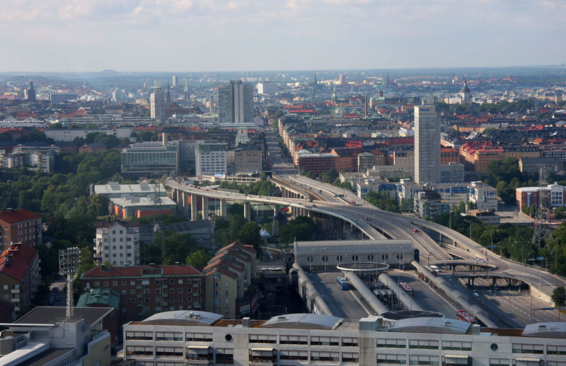 Blick auf Stockholm aus der Globen-Gondel
