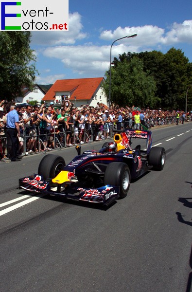 Wie in Monaco - Vettel in seinem Boliden in Heppenheim
